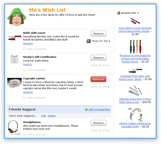 Sample Gift List